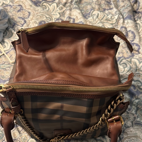 BURBERRY Nova Check Tote Bag PVC Leather Brown Black postmark authenticated - Picture 6 of 12